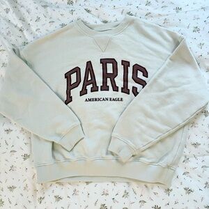 American Eagle Outfitters Women’s Paris Crewneck Sweatshirt in Light Beige